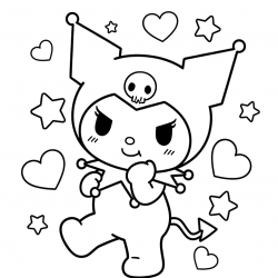 Desenho de Kuromi para colorir e imprimir: número 7
