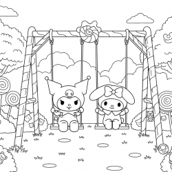 Desenho de Kuromi para colorir e imprimir: número 8