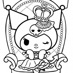 Desenho de Kuromi para colorir e imprimir: número 9