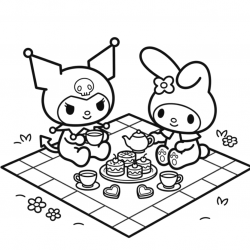 Desenho de Kuromi para colorir e imprimir: número 10