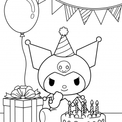 Desenho de Kuromi para colorir e imprimir: número 11