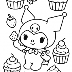Desenho de Kuromi para colorir e imprimir: número 14