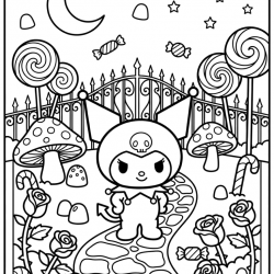Desenho de Kuromi para colorir e imprimir: número 15