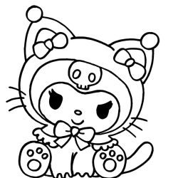 Desenho de Kuromi para colorir e imprimir: número 16