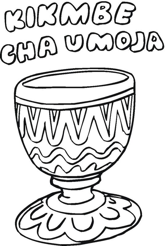 Desenho de Kwanzaa para colorir e imprimir: número 2