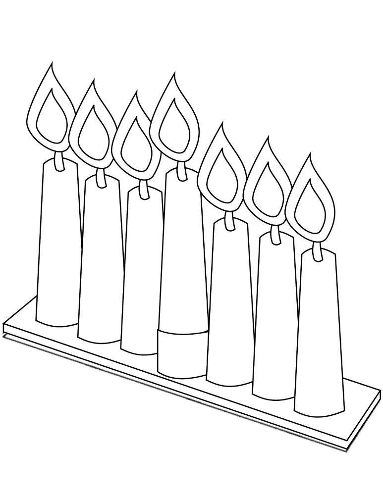 Desenho de Kwanzaa para colorir e imprimir: número 7