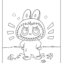 Desenho de Labubu para colorir e imprimir: número 7