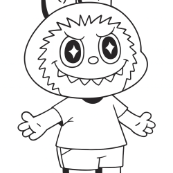 Desenho de Labubu para colorir e imprimir: número 10