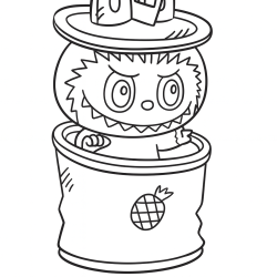 Desenho de Labubu para colorir e imprimir: número 11