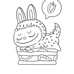 Desenho de Labubu para colorir e imprimir: número 14