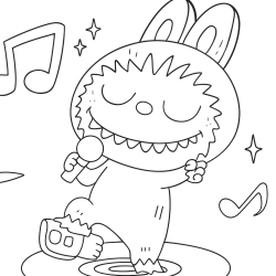 Desenho de Labubu para colorir e imprimir: número 15