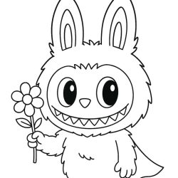 Desenho de Labubu para colorir e imprimir: número 16