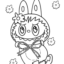 Desenho de Labubu para colorir e imprimir: número 19