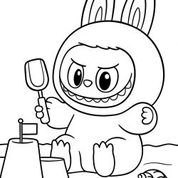 Desenho de Labubu para colorir e imprimir: número 20