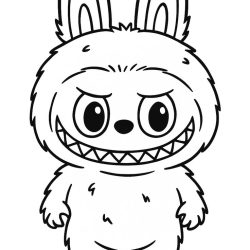 Desenho de Labubu para colorir e imprimir: número 23
