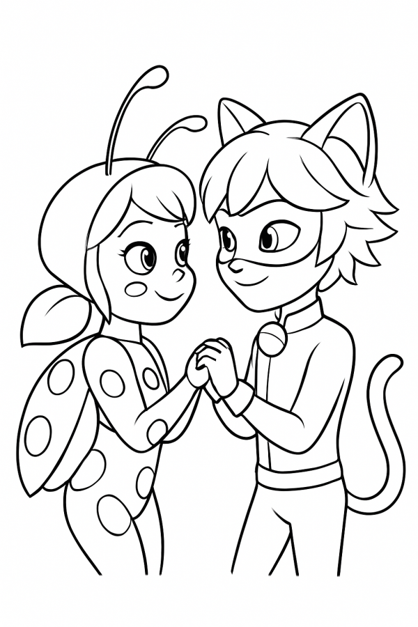 Desenho de Ladybug para colorir e imprimir: número 1