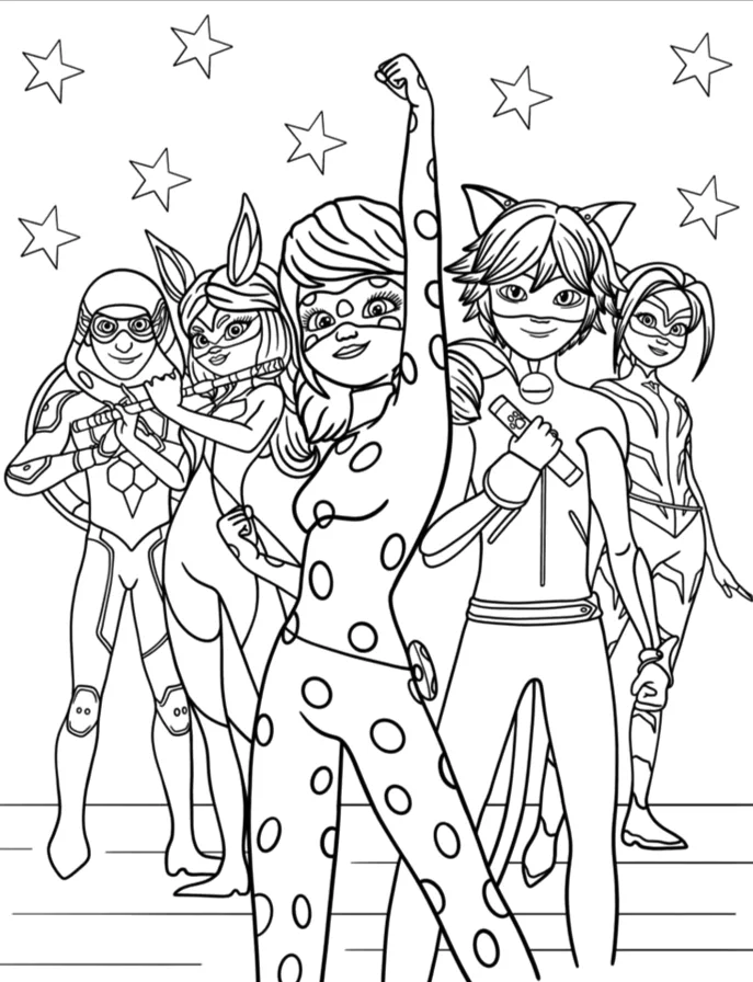 Desenho de Ladybug para colorir e imprimir: número 2