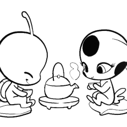 Desenho de Ladybug para colorir e imprimir: número 10