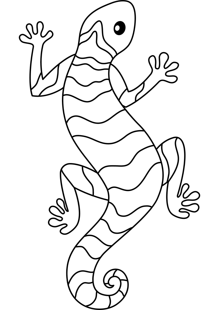 Desenho de Lagartos para colorir e imprimir: número 6