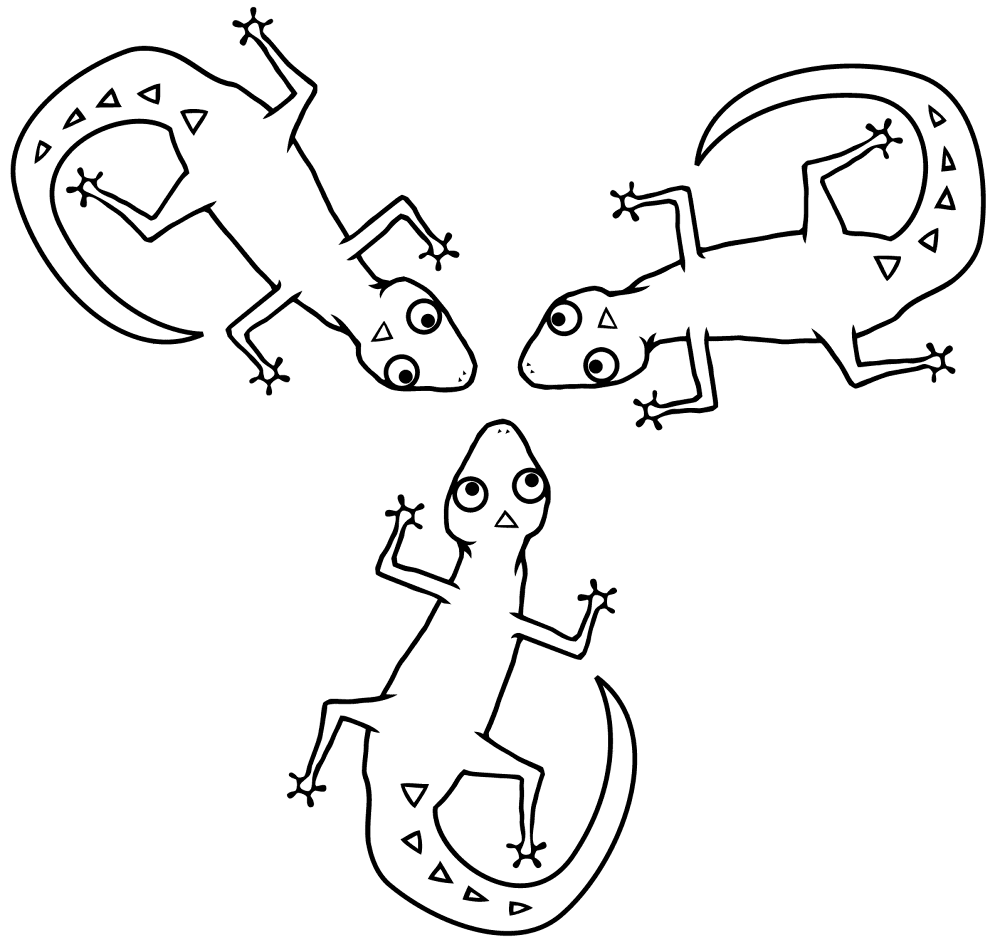 Desenho de Lagartos para colorir e imprimir: número 9