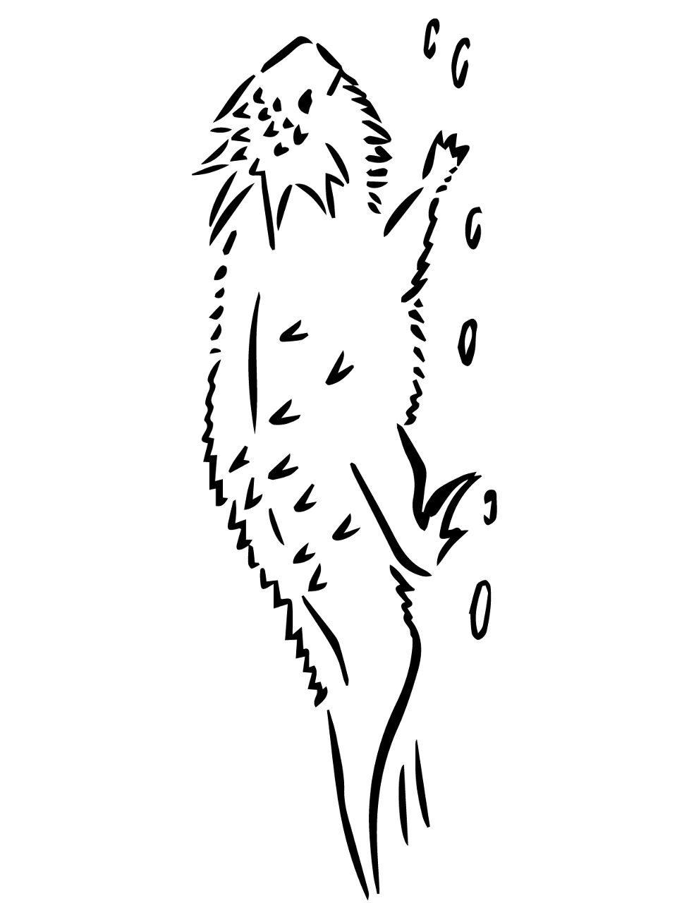 Desenho de Lagartos para colorir e imprimir: número 38