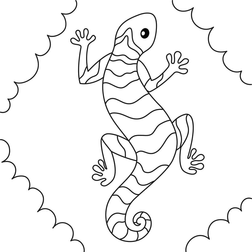 Desenho de Lagartos para colorir e imprimir: número 42