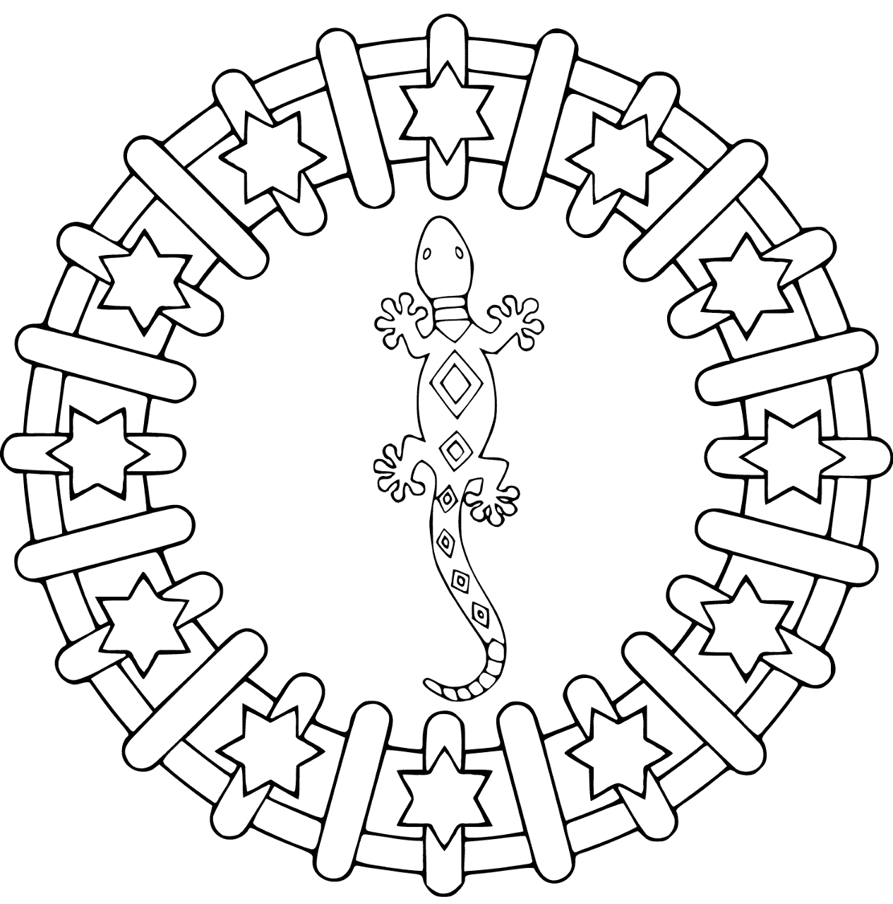 Desenho de Lagartos para colorir e imprimir: número 44