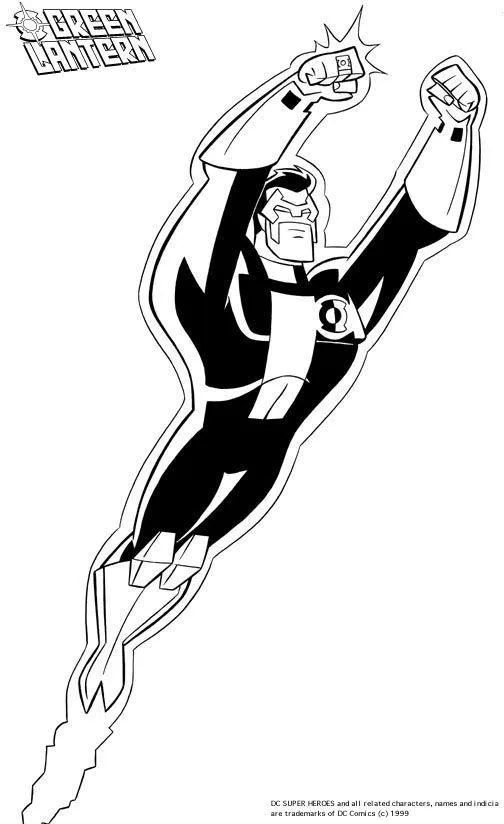 Desenho de Lanterna Verde para colorir e imprimir: número 1