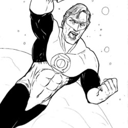 Desenho de Lanterna Verde para colorir e imprimir: número 2