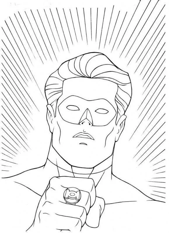Desenho de Lanterna Verde para colorir e imprimir: número 5
