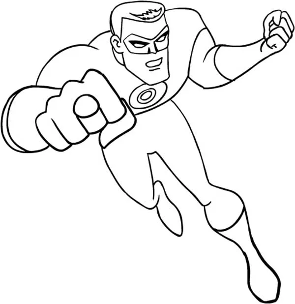 Desenho de Lanterna Verde para colorir e imprimir: número 9