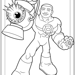 Desenho de Lanterna Verde para colorir e imprimir: número 15