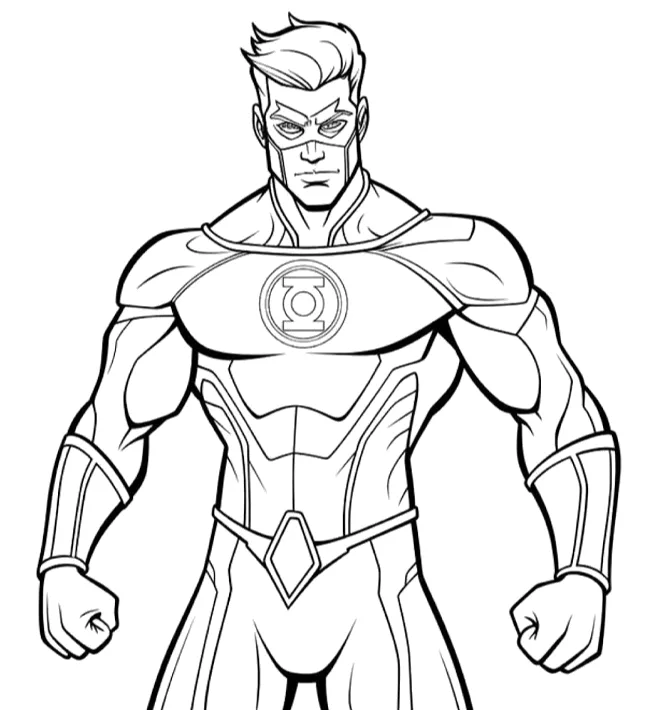 Desenho de Lanterna Verde para colorir e imprimir: número 16