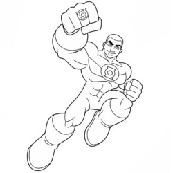 Desenho de Lanterna Verde para colorir e imprimir: número 21