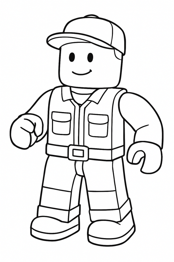 Desenho de Lego para colorir e imprimir: número 1