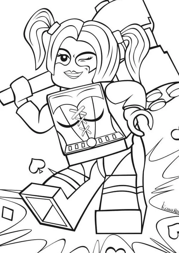 Desenho de Lego para colorir e imprimir: número 2