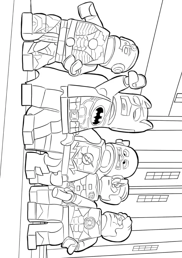 Desenho de Lego para colorir e imprimir: número 4