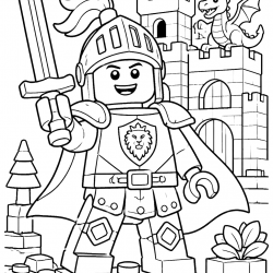 Desenho de Lego para colorir e imprimir: número 5
