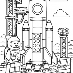 Desenho de Lego para colorir e imprimir: número 6