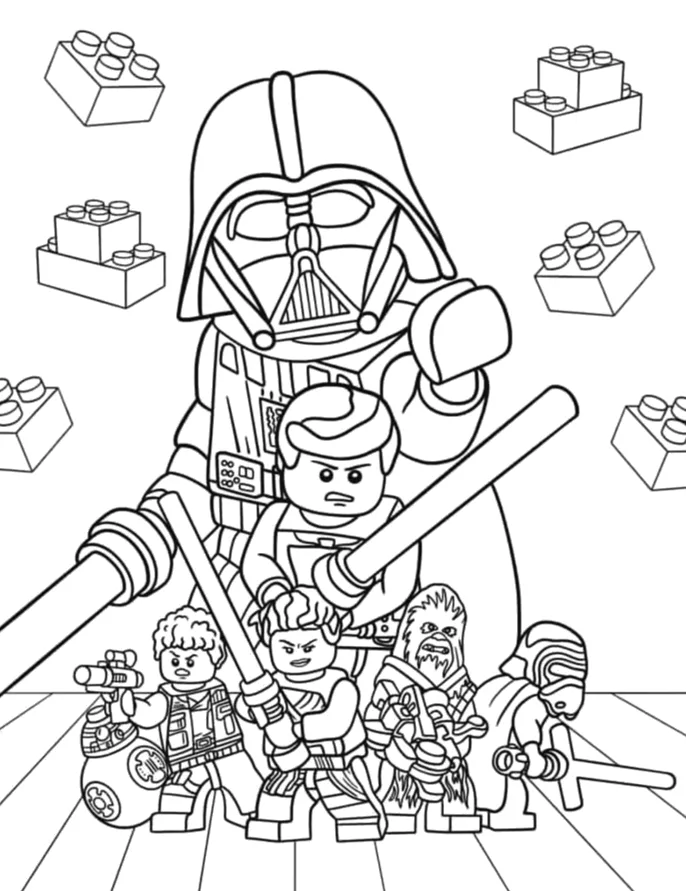 Desenho de Lego para colorir e imprimir: número 7