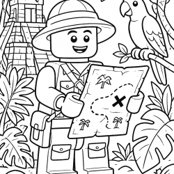 Desenho de Lego para colorir e imprimir: número 16