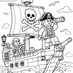 Desenho de Lego para colorir e imprimir: número 18