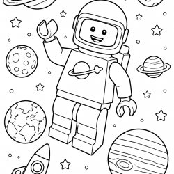 Desenho de Lego para colorir e imprimir: número 19