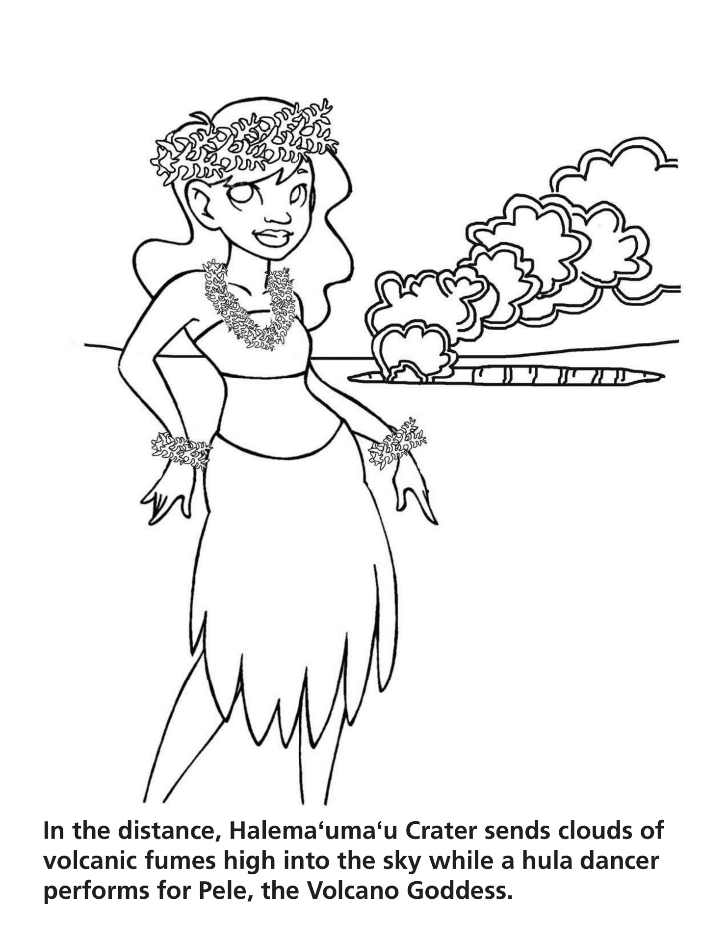 Desenho de Lei Havaiana para colorir e imprimir: número 2