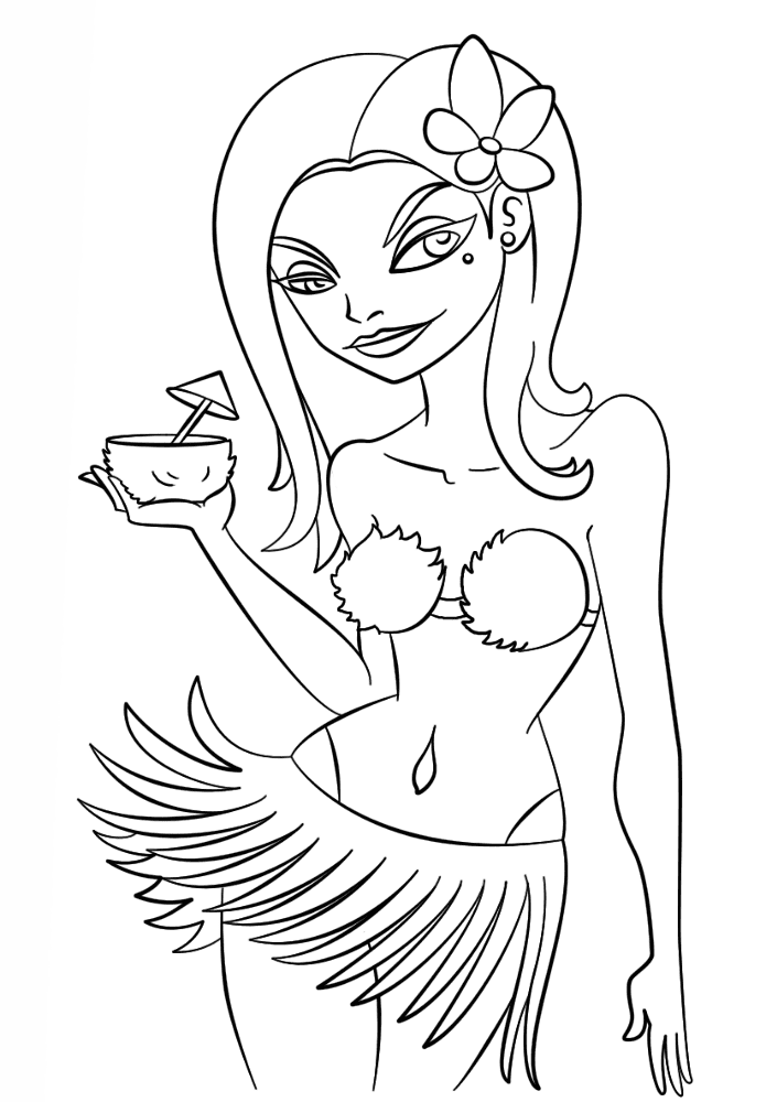 Desenho de Lei Havaiana para colorir e imprimir: número 9