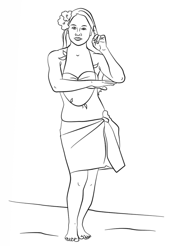 Desenho de Lei Havaiana para colorir e imprimir: número 13