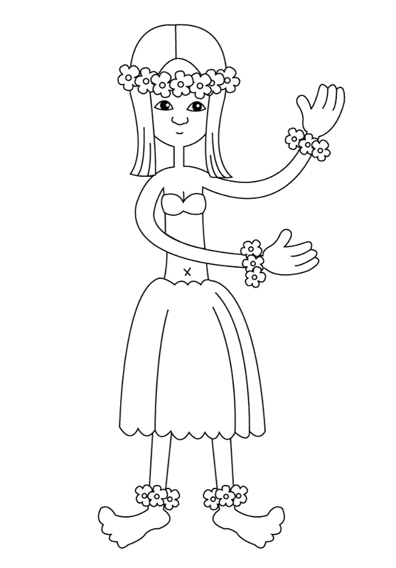 Desenho de Lei Havaiana para colorir e imprimir: número 15