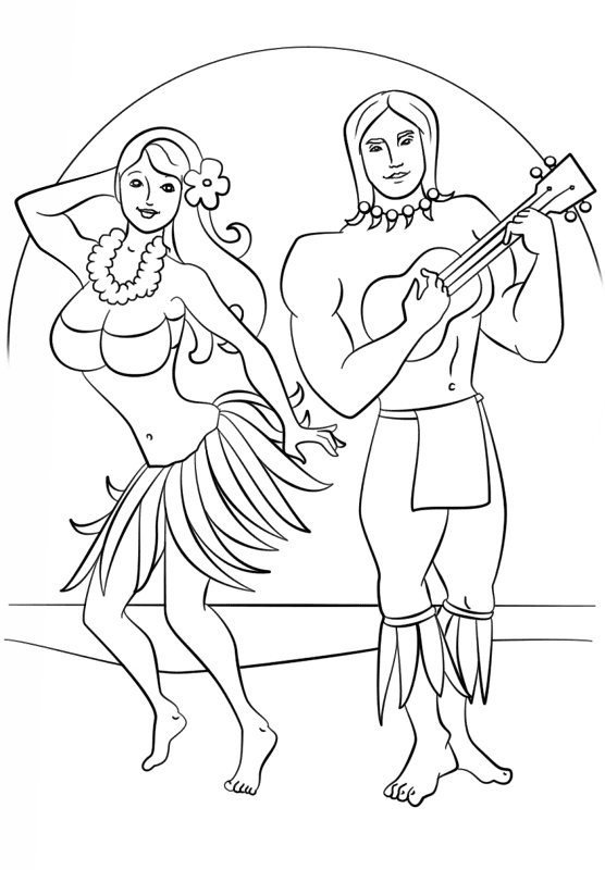 Desenho de Lei Havaiana para colorir e imprimir: número 16
