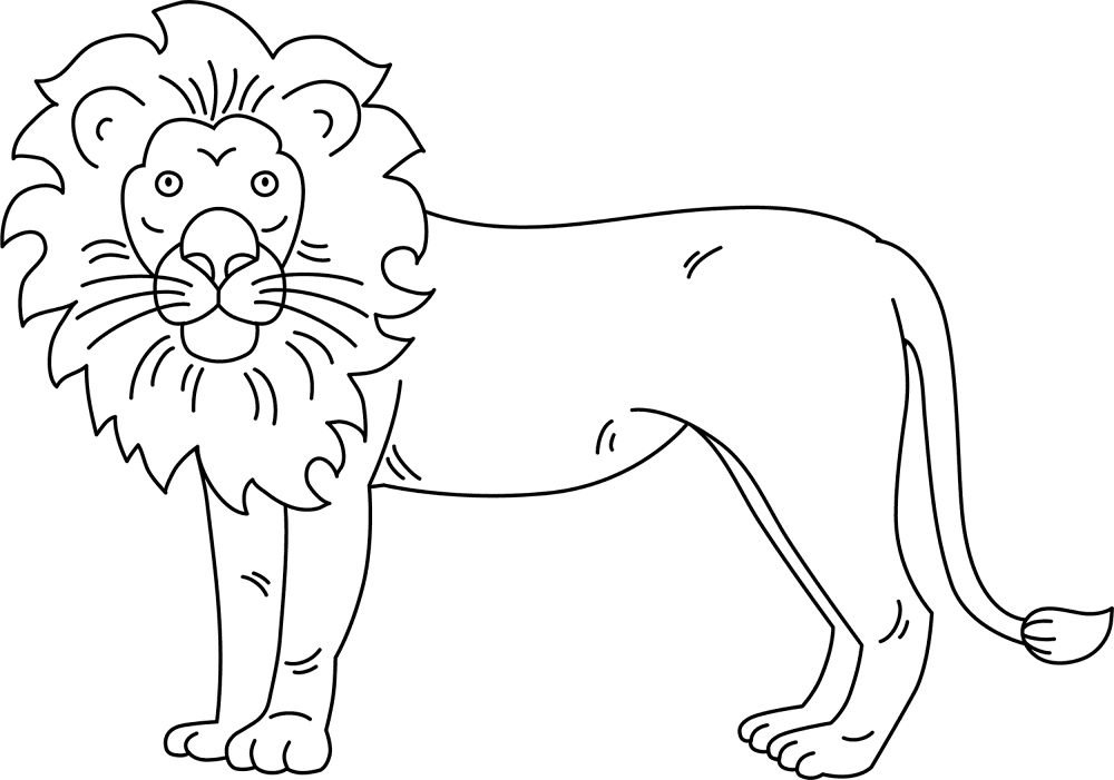 Desenho de Leóes para colorir e imprimir: número 5