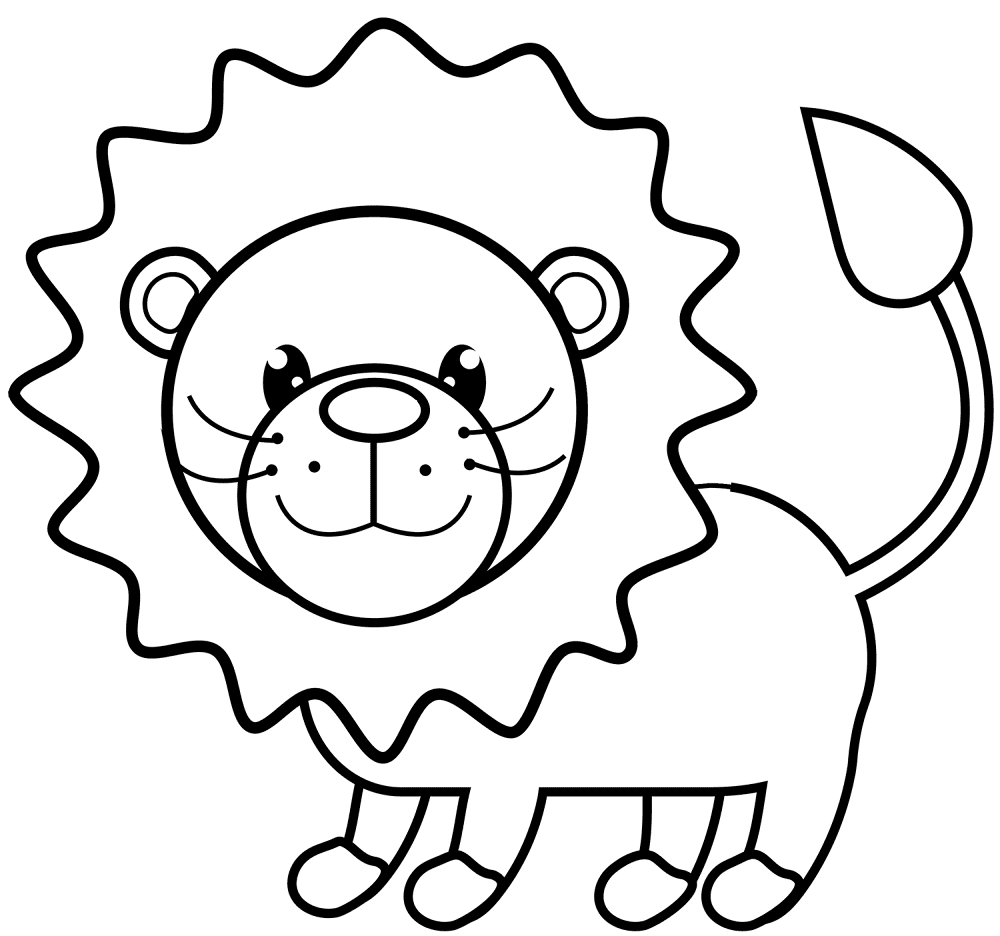 Desenho de Leóes para colorir e imprimir: número 6